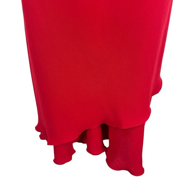 SL Fashions Womens Petite Y2K Short Sleeve USA Made Red V-Neck Dress sz 14 WP - Picture 7 of 16